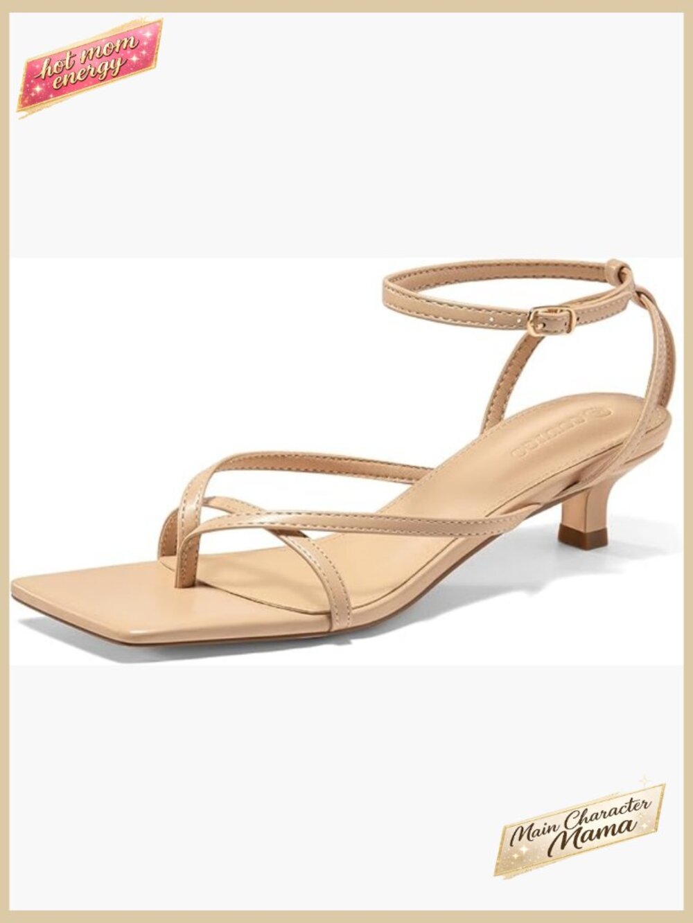 Strappy Low Kitten Heels Sandals Open Square Toe Flip Flop Dress Party Shoes